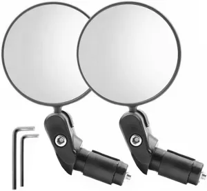 1 Pair Bike Rear View Mirror 360 Rotatable Handlebar Mount Foldable Round Scooter Mirror Replacement for Mountain/Road Bike Handlebar Mount Mirrors for Ebike Scooter