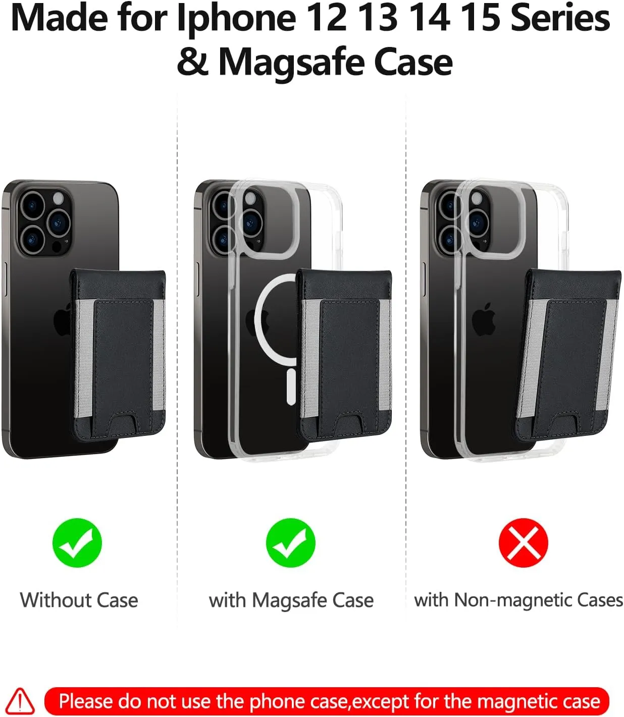 2-in-1 Magsafe Wallet, Up-grade with iPhone Wallet and Adjustable Stand, Open ID Window, Magnetic Wallet for iPhone 16/15/14 Pro Max/14 Pro/14 Plus/13/12 Series, 9 Cards Holder, Vegan Leather, Black