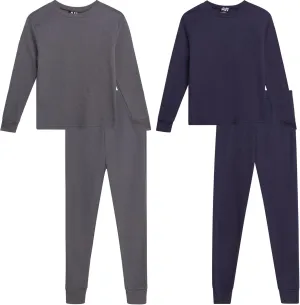 Boys' Thermal Underwear - 4 Piece Waffle Knit Top and Long John Set (Size: 2-18)