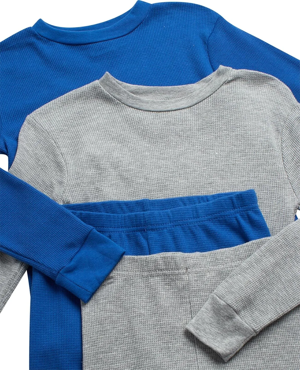 Boys' Thermal Underwear - 4 Piece Waffle Knit Top and Long John Set (Size: 2-18)