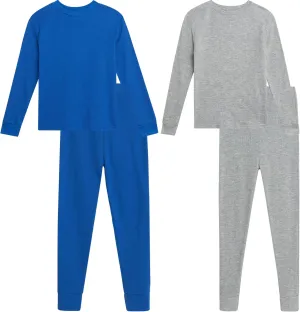 Boys' Thermal Underwear - 4 Piece Waffle Knit Top and Long John Set (Size: 2-18)