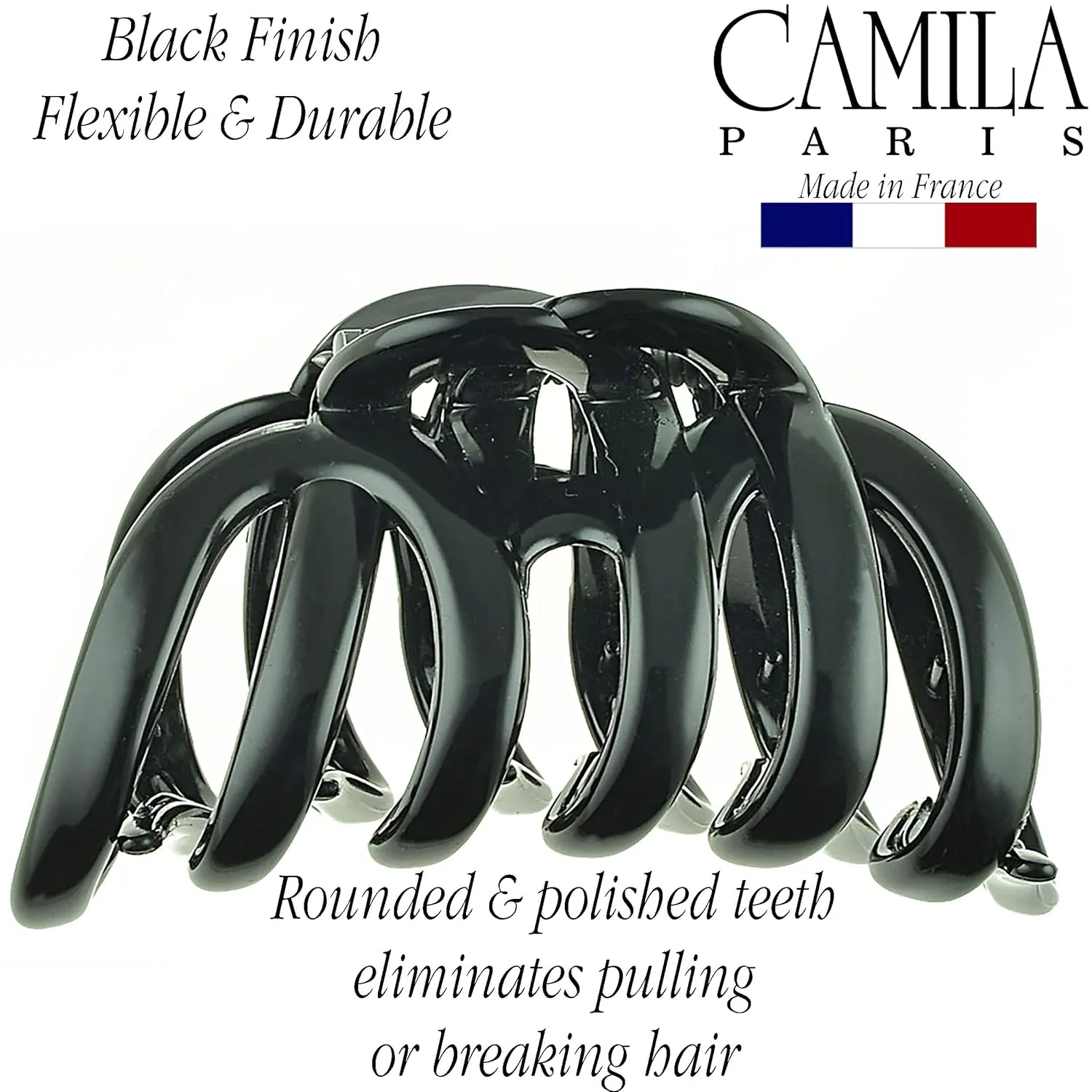 Camila Paris AD719 French Octopus Hair Clip, Large Hair Clips for Thick Hair, Girls Big Hair Claw Clip for Long Hair, Durable Jaw Hair Clips for Women for Thick Hair Strong No-Slip Grip Made in France