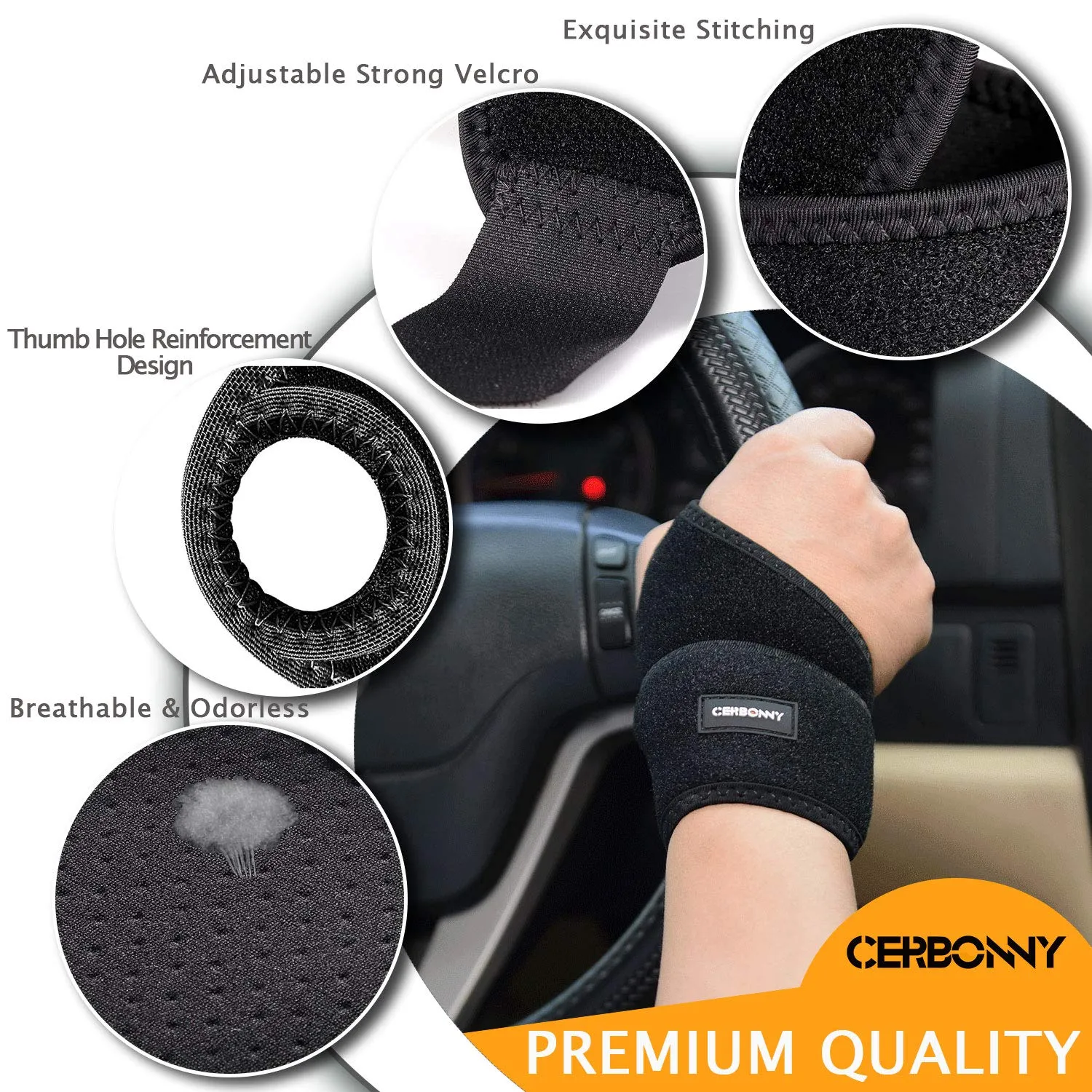 Carpal Tunnel Wrist Brace,2Pack Wrist Support Brace Adjustable Wrist Strap Reversible Wrist Brace for Sports Protecting/Tendonitis Pain Relief/Carpal Tunnel/Arthritis-Right&Left
