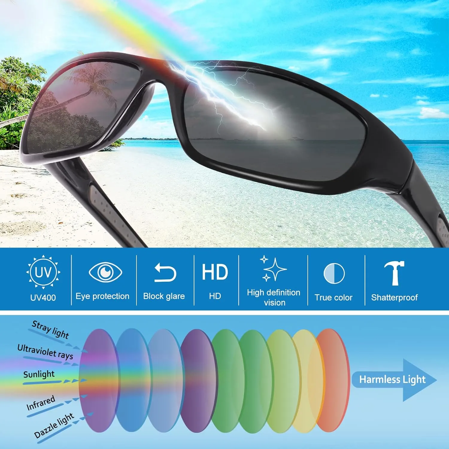 Duduma Sports Polarized Sunglasses for Men Women Baseball Cycling Golf Fishing Sun Glasses UV Blocking Tr8116