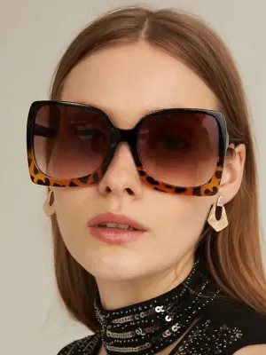 Fashion Oversize Square Sunglasse For Women Big Frame Sun Galsses Luxury Brand Black Vintage Gradient Shades Gafas De Sol Mujer