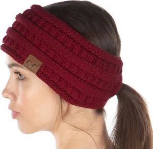 Funky Junque Women's Fleece Lined Cable Knit Headband - Messy Bun Ear Warmer - Solid, Confetti, 4 Tone, Value Packs