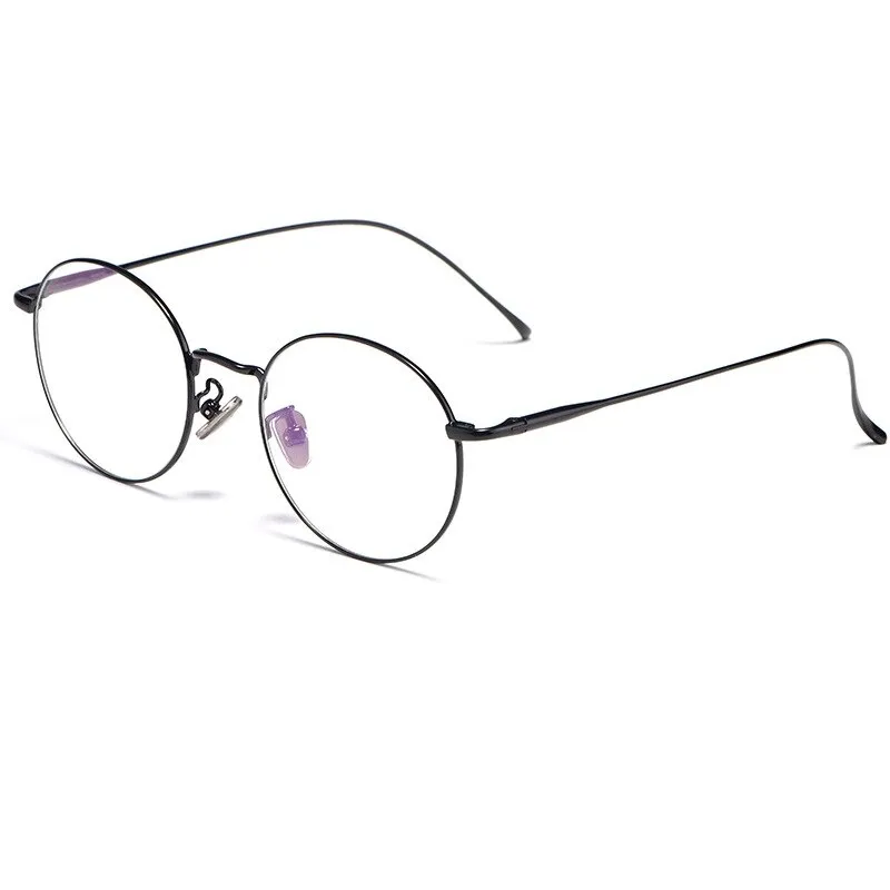 Gmei Unisex Eyeglasses Pure Titanium Round Retro Glasses 3216