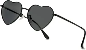 JOVAKIT Polarized Heart Sunglasses for Women Fashion Lovely Style Metal Frame UV400 Protection Lens
