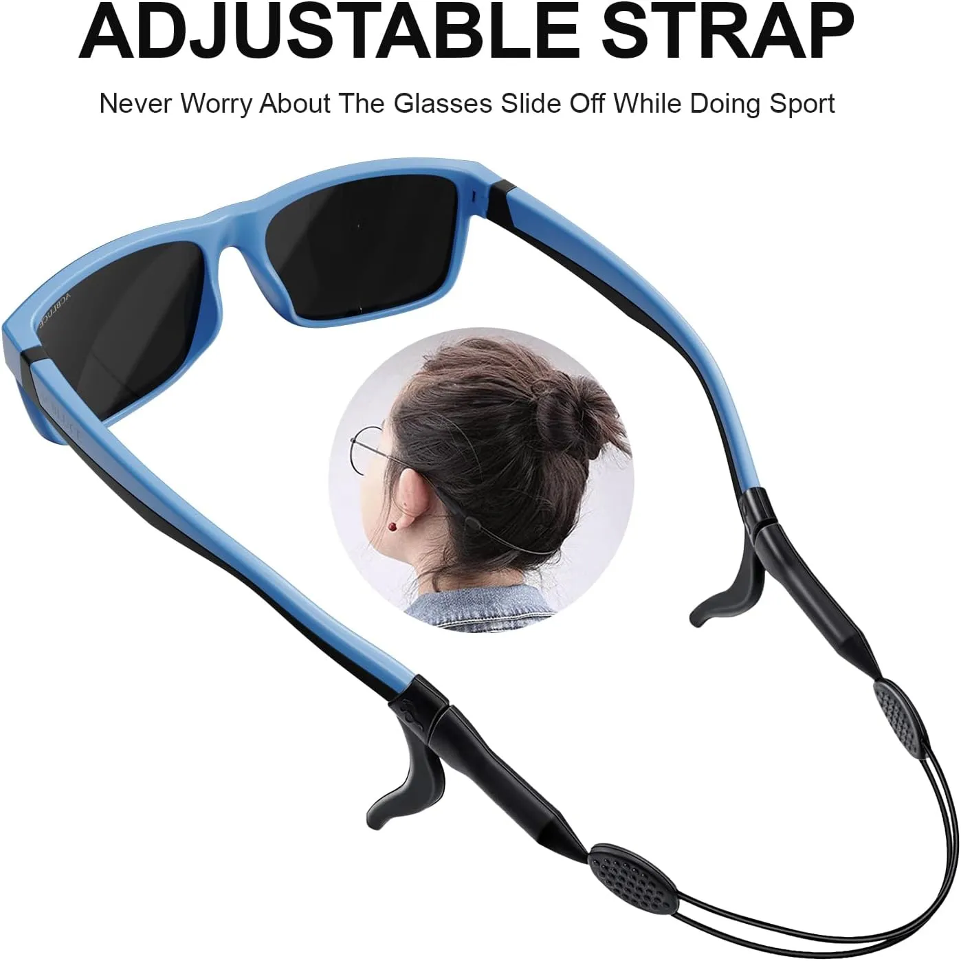 Kids Polarized Sunglasses Sport TPEE Unbreakable Frame with Adjustable Strap for Boys Girls Age 6-12