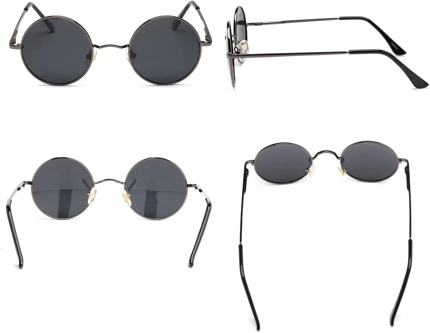 NIEEPA Vintage Small Round Polarized Hippie Sunglasses for Men Women Circle Sun Glasses NP1002