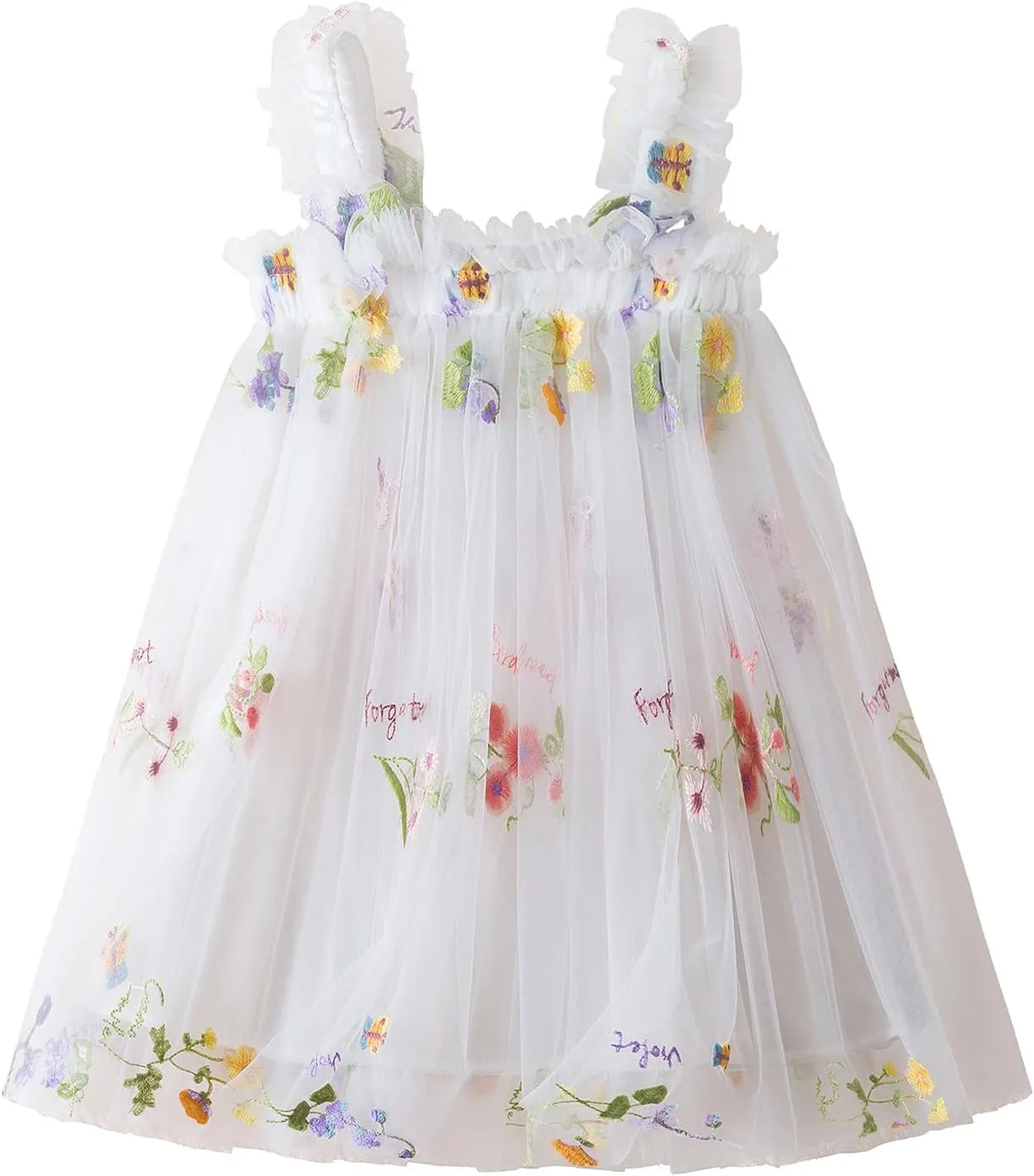 Nileafes Toddler Summer Dress Baby Girl Strap Floral A Line Dress Sleeveless Beach Butterfly Sundress for Toddler Girl