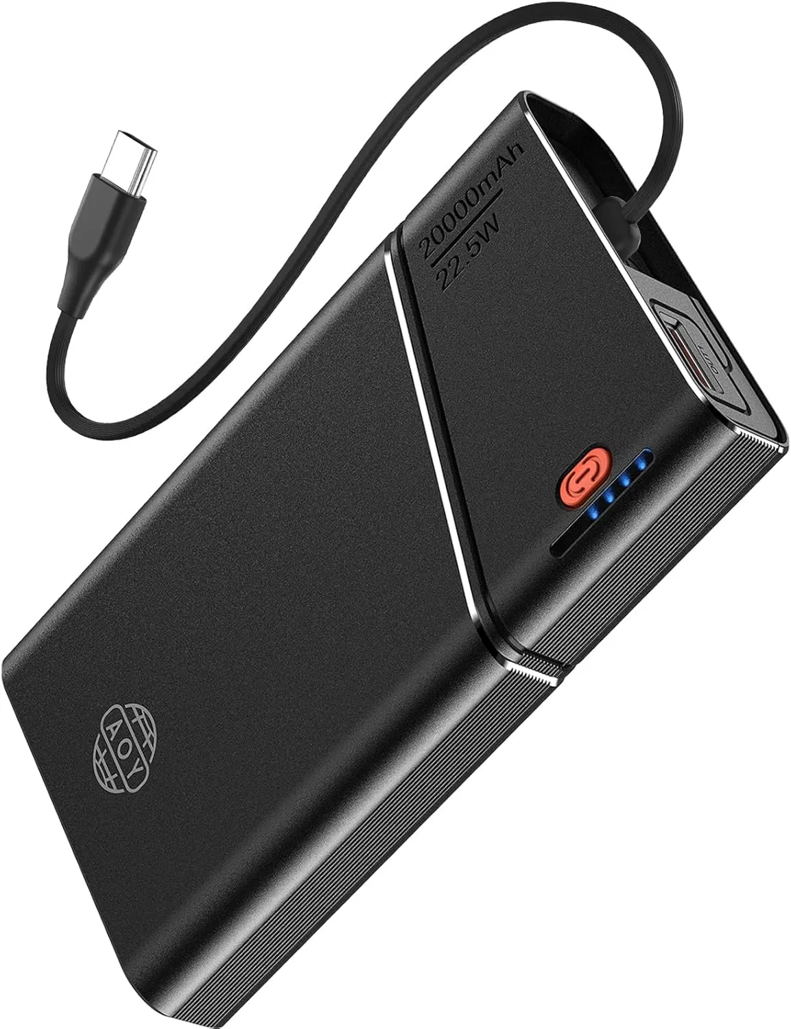Portable Charger Power Bank 20000mAh - 22.5W PD Super Fast Charging with Detachable Cable , USB-C in&Out Travel Essential Battery Pack Compatible with iPhone 16/15/14/13 iPad MacBook Samsung Moto ect