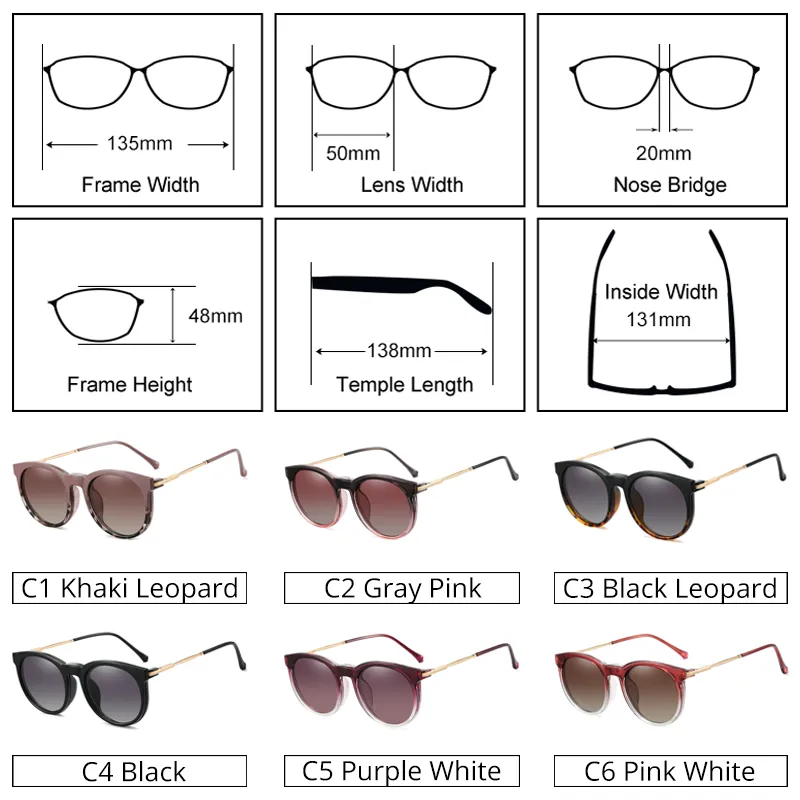 Ralferty Women's Full Rim Round Acetate Eyeglasses With Clip On Sunglasses F95975