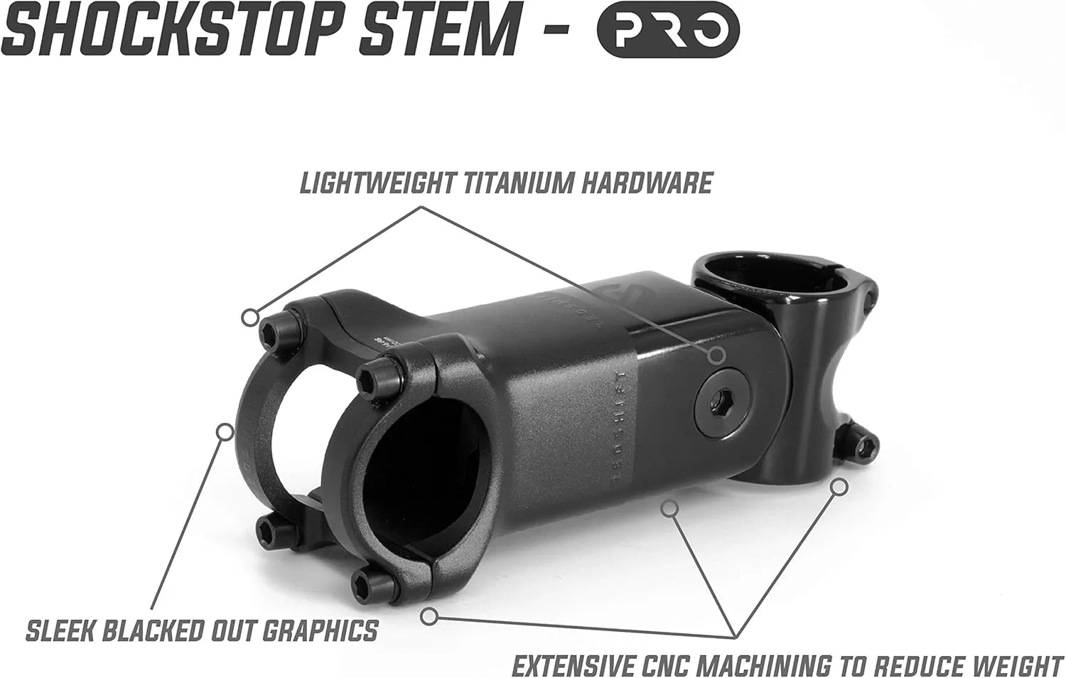 REDSHIFT ShockStop PRO Suspension Stem for Bicycles, Shock-Absorbing Bike Handlebar Stem for Road, Gravel, Hybrid, and E-Bikes