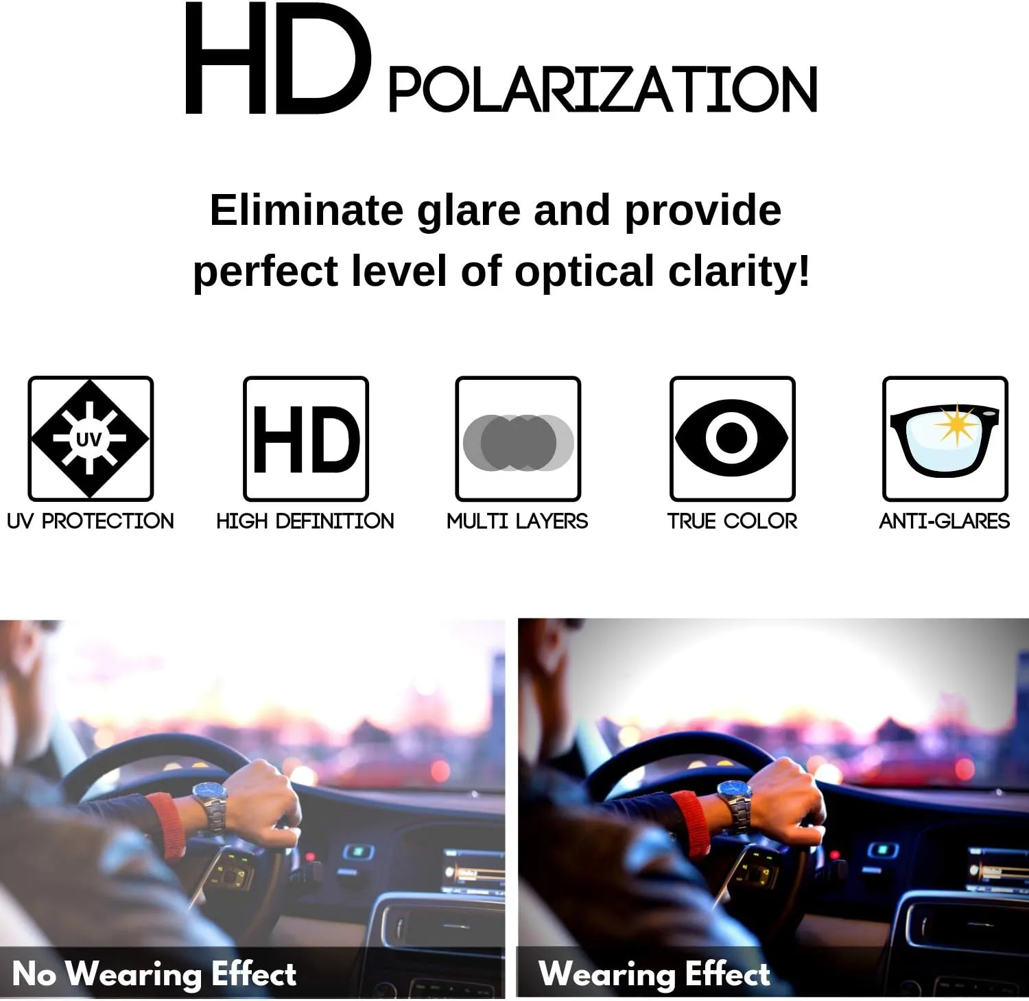 Super XXLarge Size Retro Rectangular Frame TAC Polarized Lenses with Spring Hinge For Men & Women