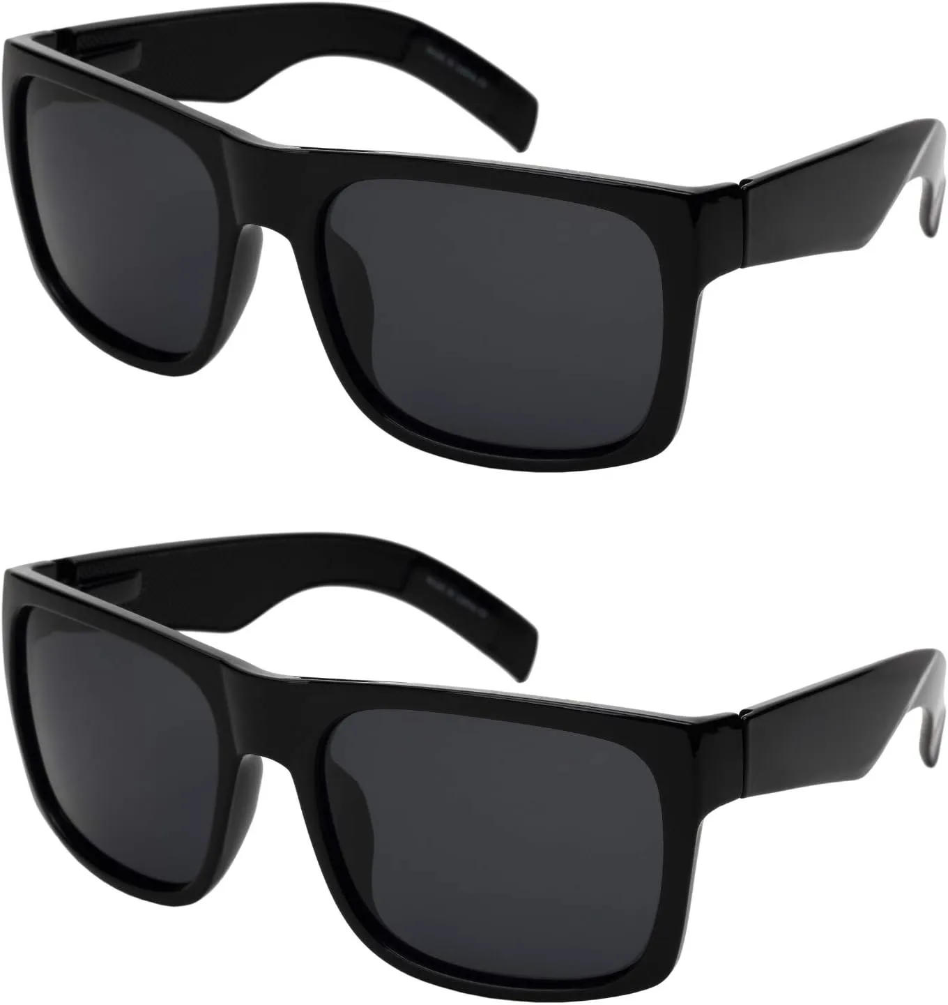 Super XXLarge Size Retro Rectangular Frame TAC Polarized Lenses with Spring Hinge For Men & Women