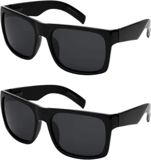 Super XXLarge Size Retro Rectangular Frame TAC Polarized Lenses with Spring Hinge For Men & Women