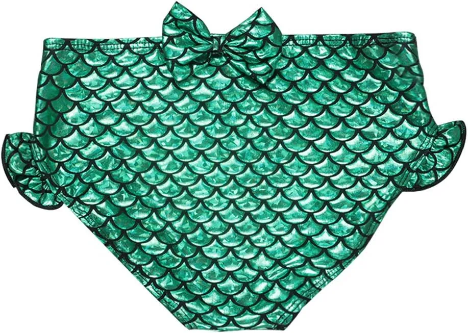 TFJH E 3PCS Kids Girls Swimsuit Bathing Suits Bikini Fish Tail Set 3-10Years