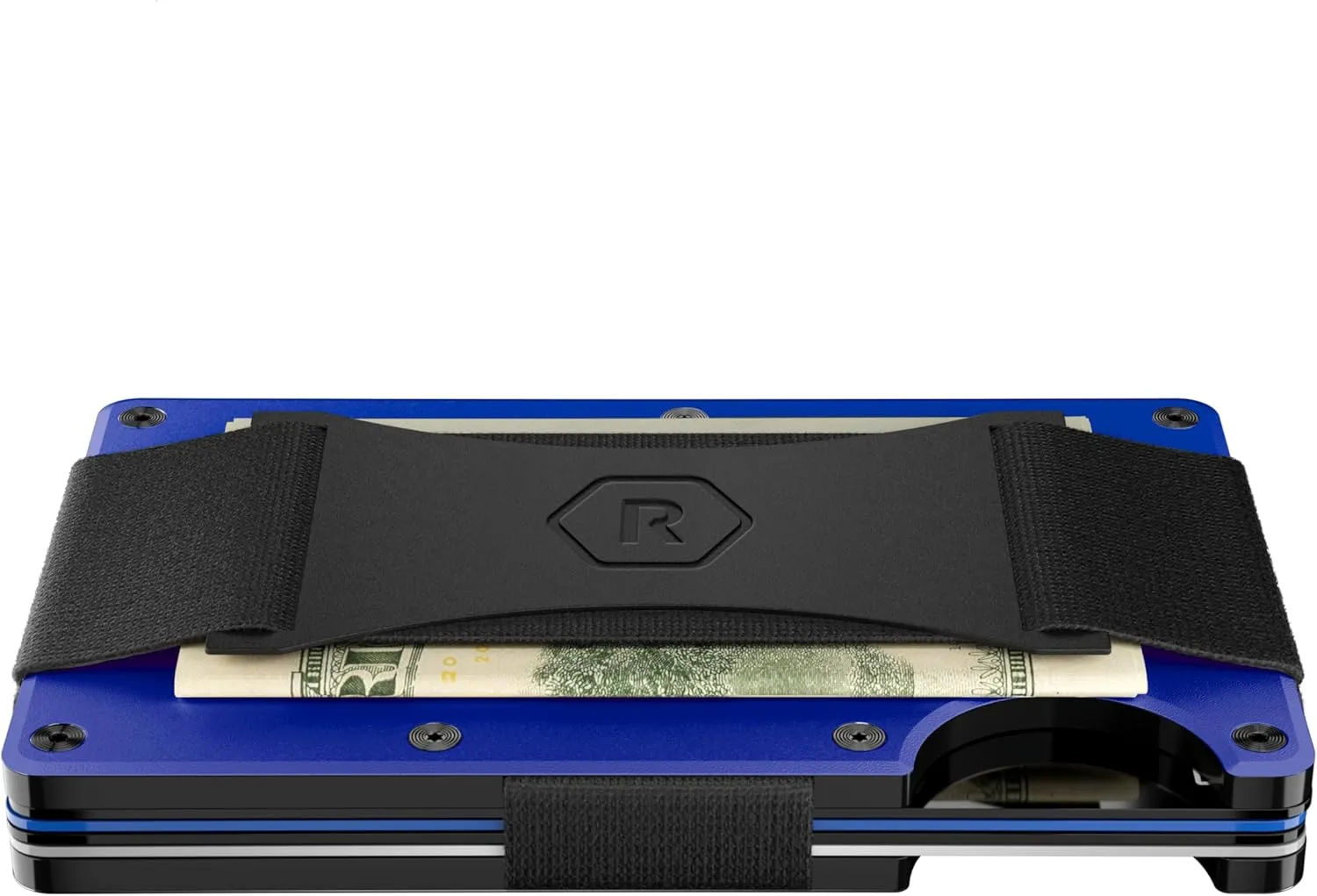 The Ridge NFL Edition, Mens Minimalist Aluminum Metal Wallet - Rfid Blocking, Elastic, Slim Front Pocket Credit Card Holder with Both Cash Strap and an additional Money Clip