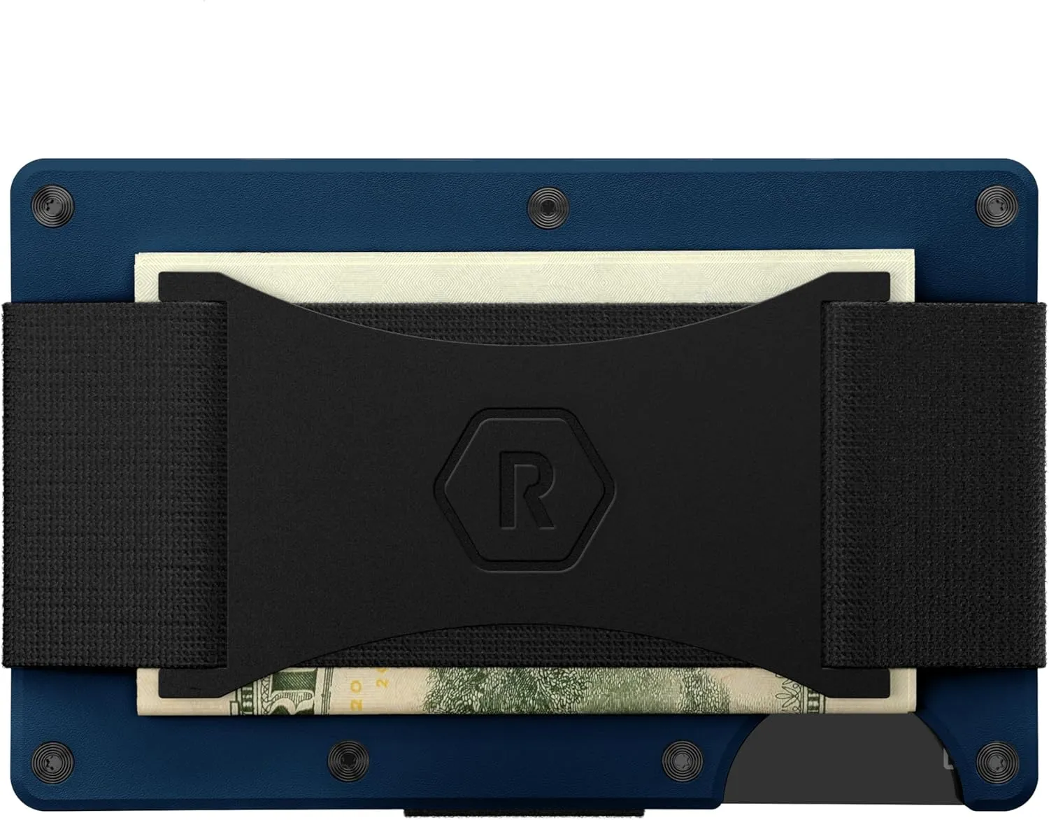 The Ridge NFL Edition, Mens Minimalist Aluminum Metal Wallet - Rfid Blocking, Elastic, Slim Front Pocket Credit Card Holder with Both Cash Strap and an additional Money Clip
