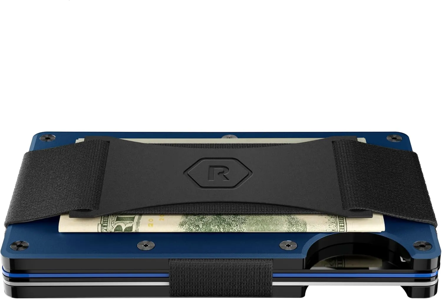 The Ridge NFL Edition, Mens Minimalist Aluminum Metal Wallet - Rfid Blocking, Elastic, Slim Front Pocket Credit Card Holder with Both Cash Strap and an additional Money Clip