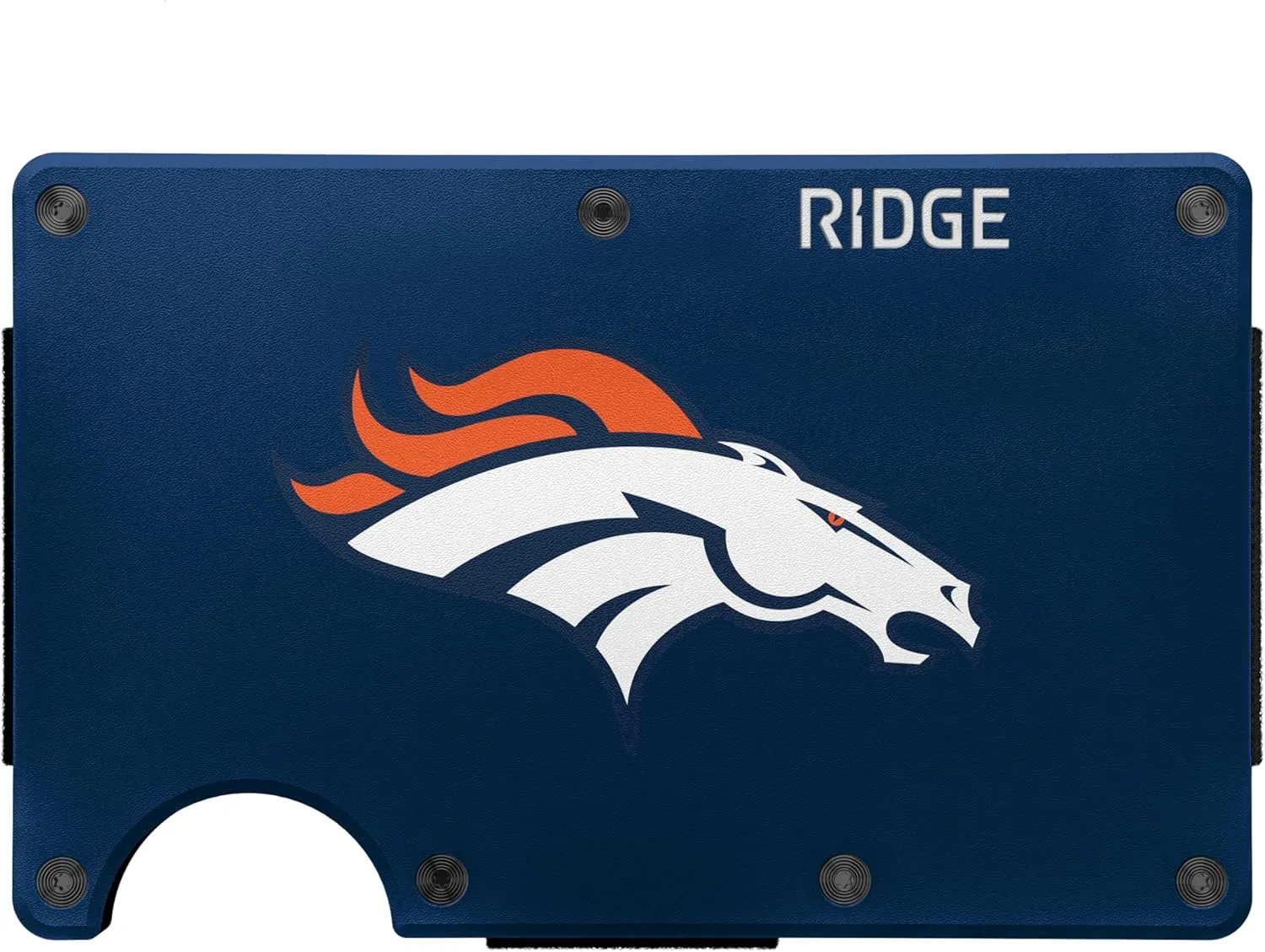 The Ridge NFL Edition, Mens Minimalist Aluminum Metal Wallet - Rfid Blocking, Elastic, Slim Front Pocket Credit Card Holder with Both Cash Strap and an additional Money Clip