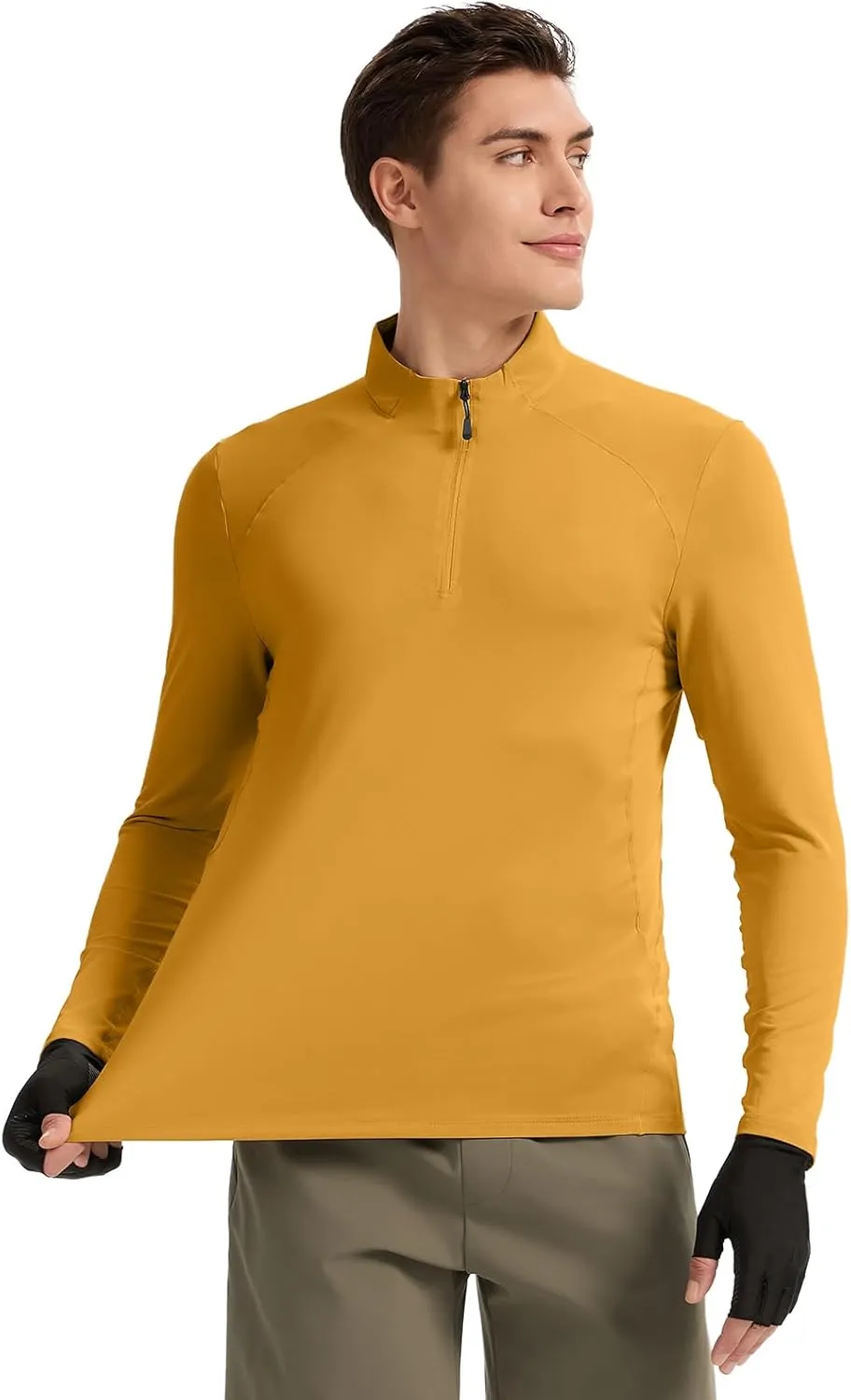 TIHEEN Mens Mock Turtleneck Long Sleeve Shirts Basic Thermal Turtle Neck Undershirt Lightweight Pullover Top