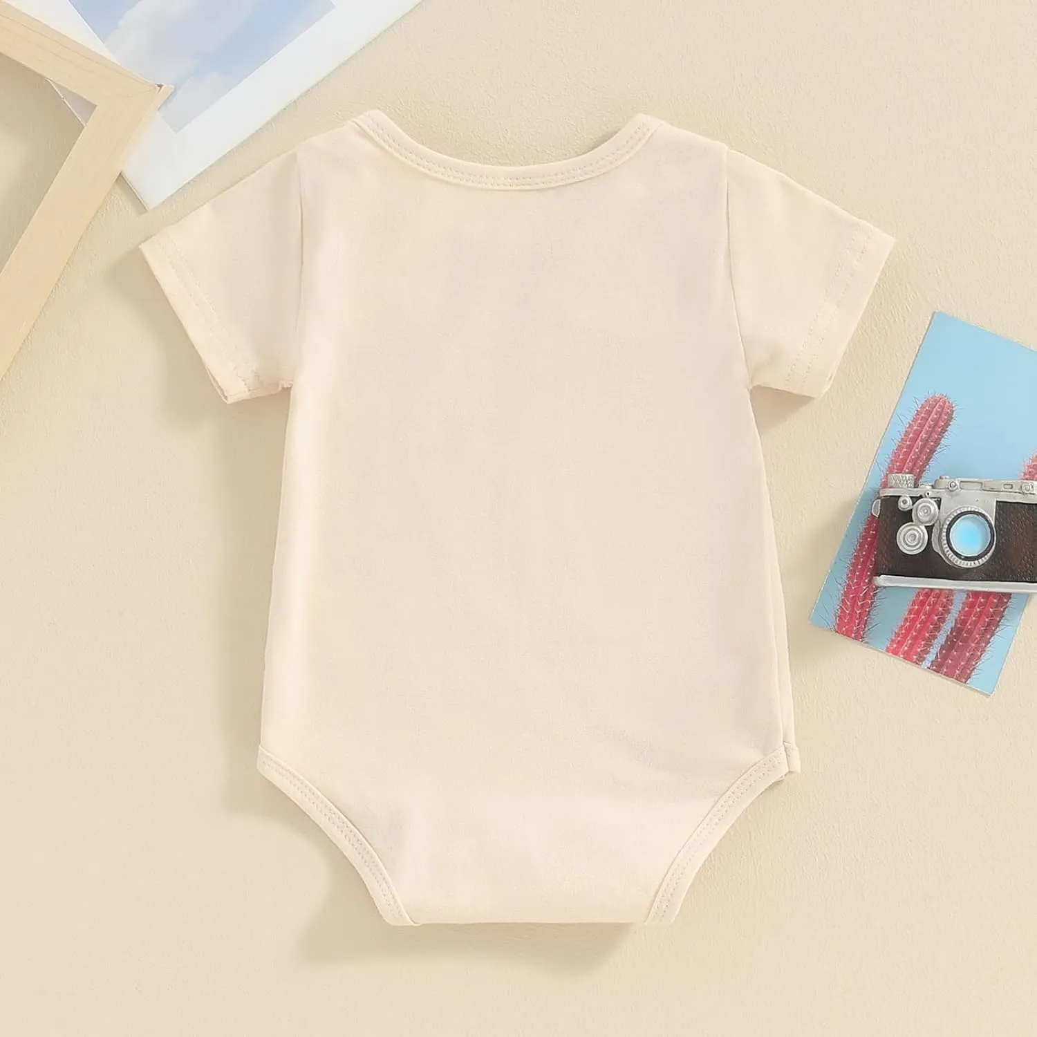 VISGOGO Newborn Baby Girl Boy Romper Lil Cousin Bodysuit Short Sleeve Embroidery Toddler Big Cousin Shirt Tops Summer Clothes