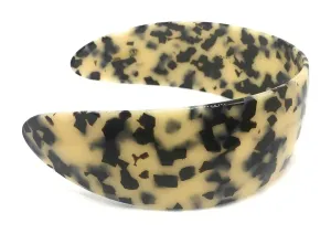 Wardani, extra wide 2?? French tortoiseshell headband small teeth on the side for better grip,(5cm) handmade in FRANCE (White Tokyo)
