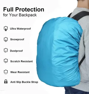 Waterproof Backpack Rain Cover with Anti Slip Buckle Strap for Camping, Hiking, Traveling, Hunting, Biking, 15-80L