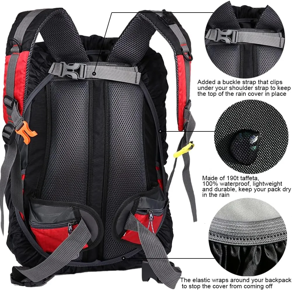 Waterproof Backpack Rain Cover with Anti Slip Buckle Strap for Camping, Hiking, Traveling, Hunting, Biking, 15-80L