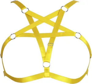 Women's Body Harness Plus Size Pentagram Fashion Bra Punk Gothic Top Hollow Belt Halloween Carnival Costume 12 Colors