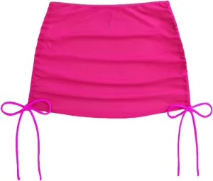 Women's Mesh Sheer Drawstring Solid Summer Bikini Cover Up Skirt