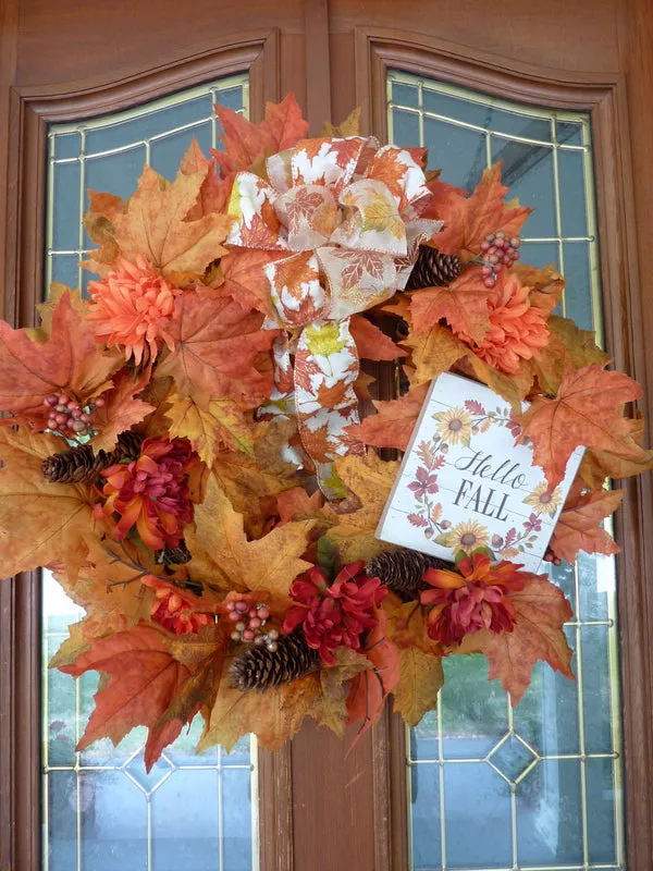 Wreaths for Fall, Autumn Wreath, Fall front door Wreaths